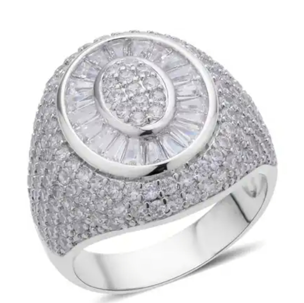 🆕️SIMULATED DIAMOND COCKTAIL RING IN SILVER-TONE 5.25 CTW - Picture 2 of 14